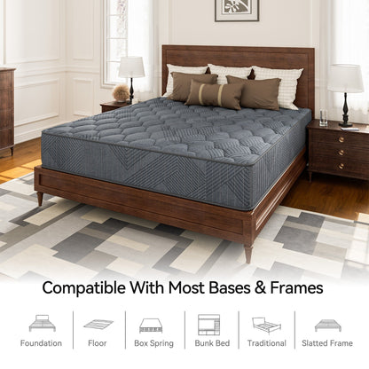 Materasso ibrido a molle insacchettate SweDrea da 8/12 pollici con memory foam in gel e cuscino rigido, certificato CertiPUR-US, SGS e OEKO-TEX