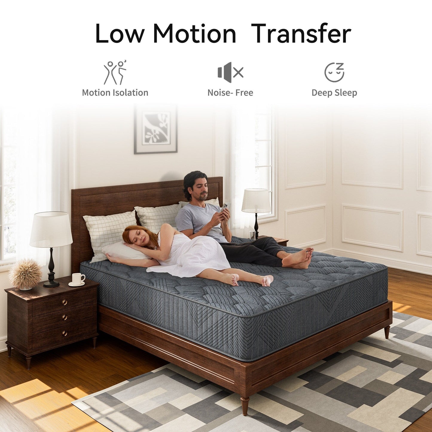 Materasso ibrido a molle insacchettate SweDrea da 8/12 pollici con memory foam in gel e cuscino rigido, certificato CertiPUR-US, SGS e OEKO-TEX