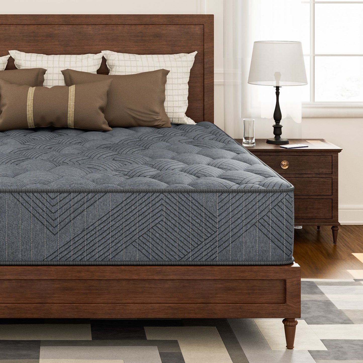 Materasso ibrido a molle insacchettate SweDrea da 8/12 pollici con memory foam in gel e cuscino rigido, certificato CertiPUR-US, SGS e OEKO-TEX