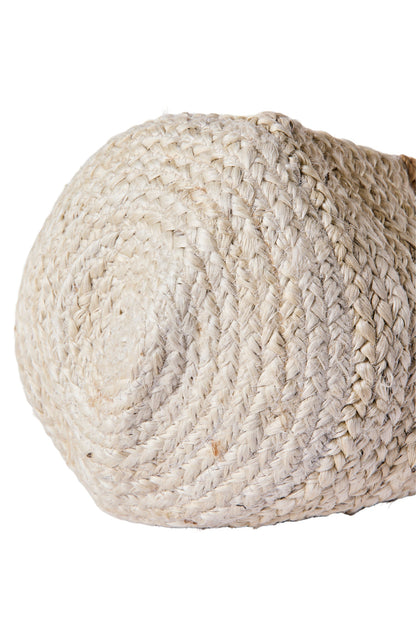 Borsa In Juta Bicolore Bianca E Naturale