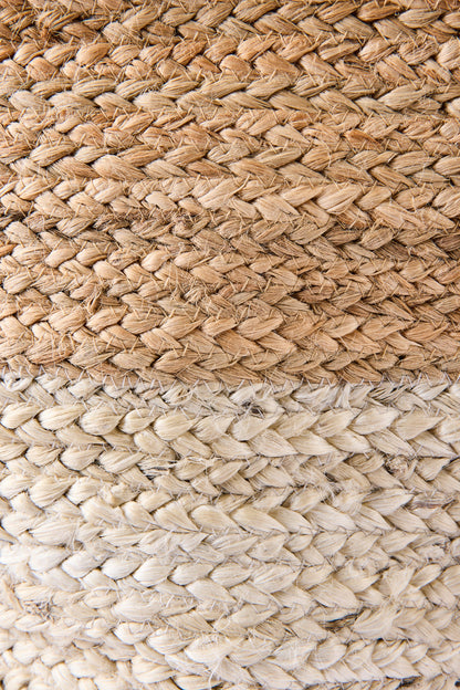 Borsa In Juta Bicolore Bianca E Naturale