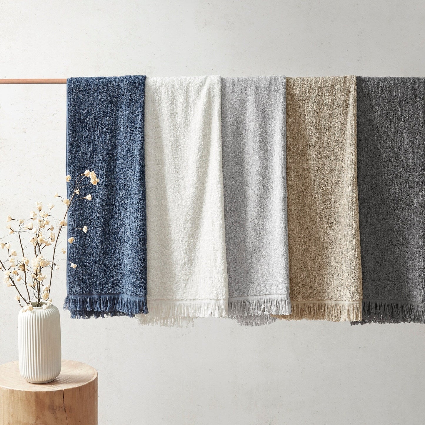 Set di asciugamani INK+IVY Atlas Cotton Dobby Slub da 6 pezzi