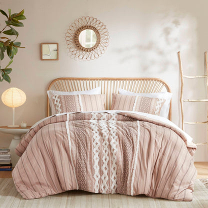 Set copripiumino stampato in cotone Imani INK+IVY con ciniglia