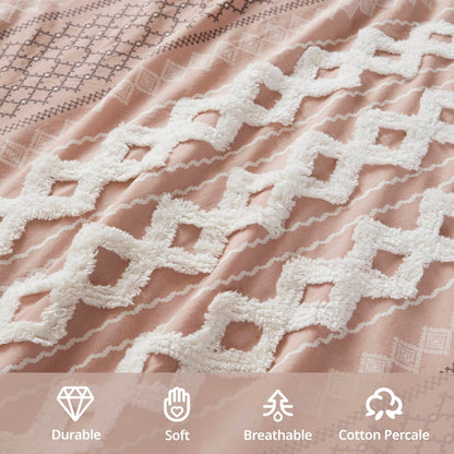 Set copripiumino stampato in cotone Imani INK+IVY con ciniglia