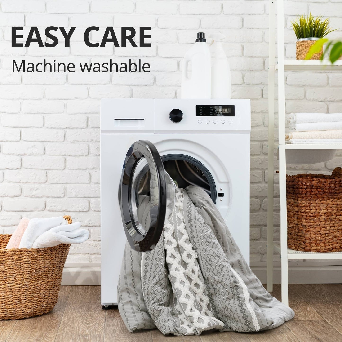 Set copripiumino stampato in cotone Imani INK+IVY con ciniglia