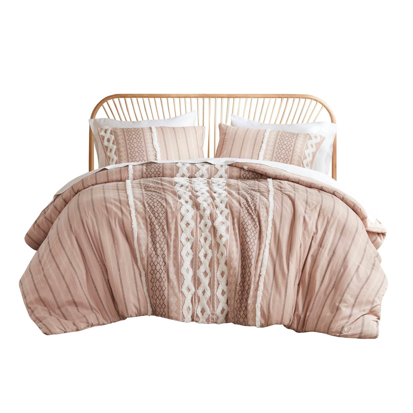 Set copripiumino stampato in cotone Imani INK+IVY con ciniglia