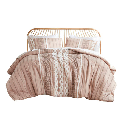 Set copripiumino stampato in cotone Imani INK+IVY con ciniglia