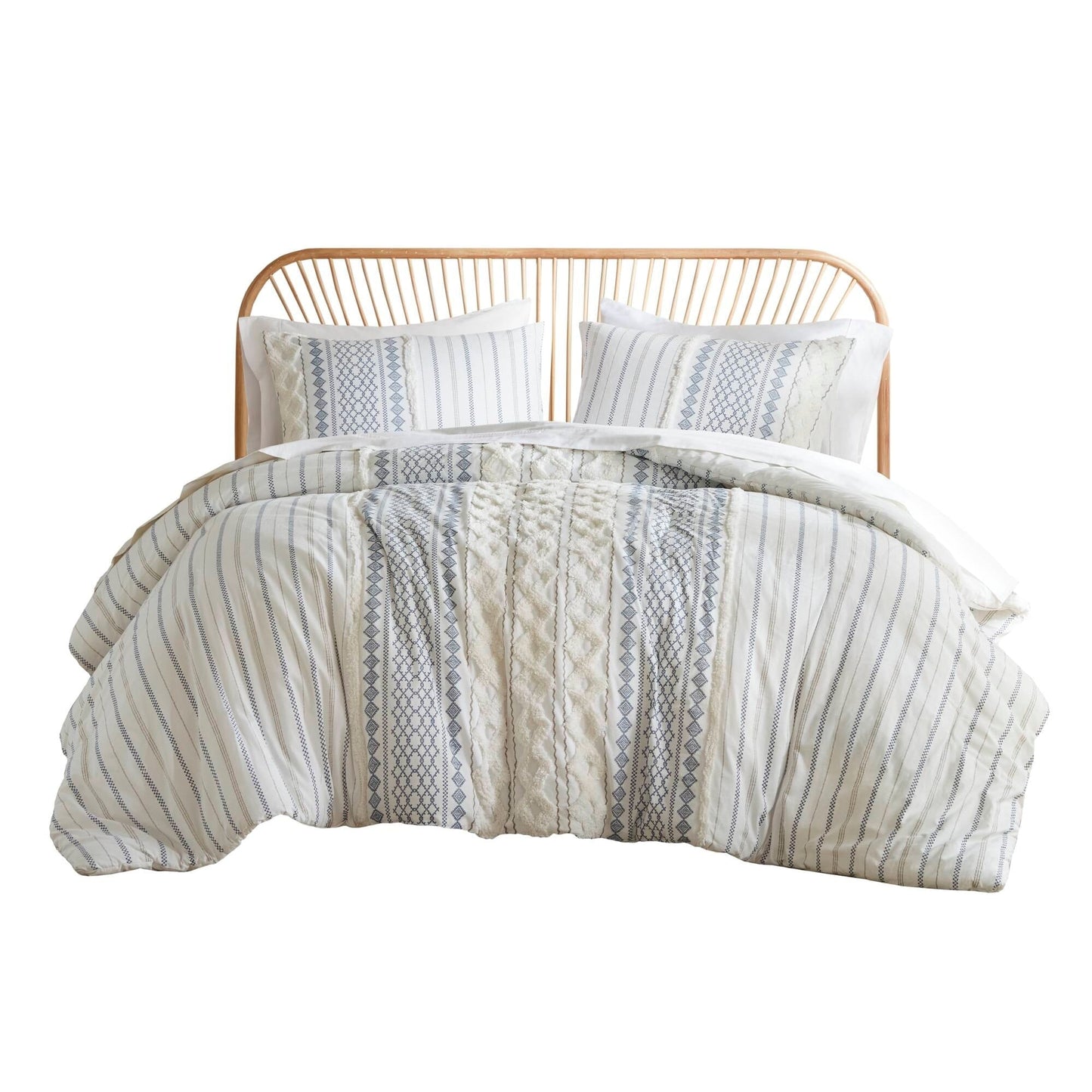 Set copripiumino stampato in cotone Imani INK+IVY con ciniglia