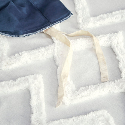 Set copripiumino INK+IVY Mila 3 pezzi in cotone con trapuntatura in ciniglia