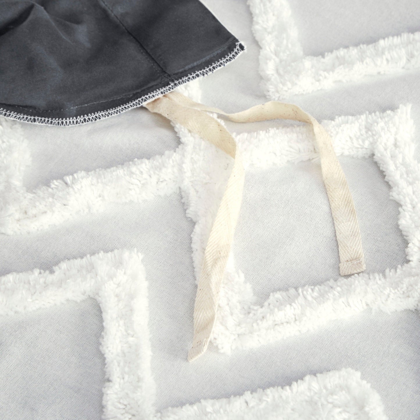 Set copripiumino INK+IVY Mila 3 pezzi in cotone con trapuntatura in ciniglia