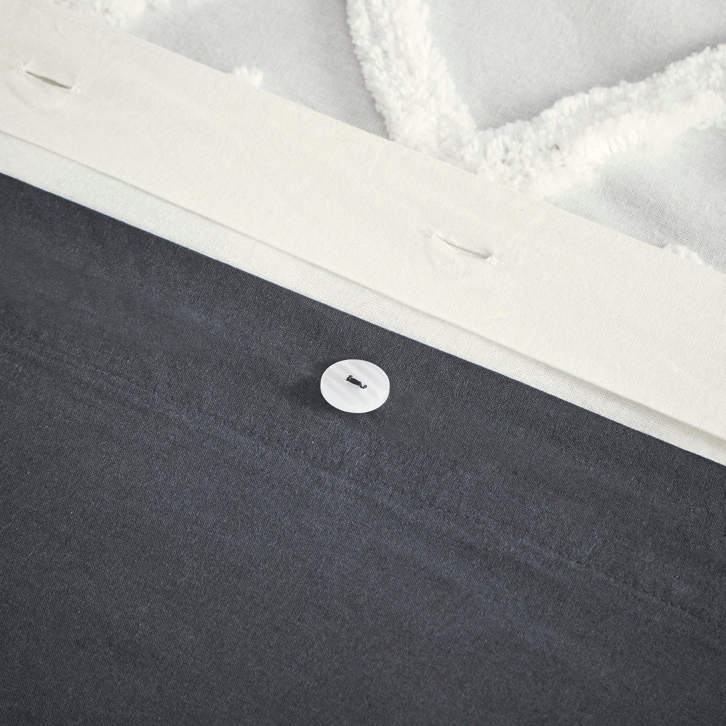 Set copripiumino INK+IVY Mila 3 pezzi in cotone con trapuntatura in ciniglia