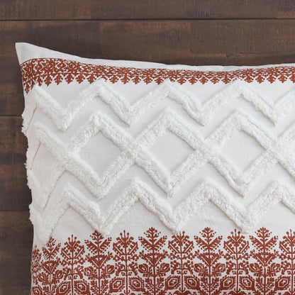 Set copripiumino INK+IVY Mila 3 pezzi in cotone con trapuntatura in ciniglia