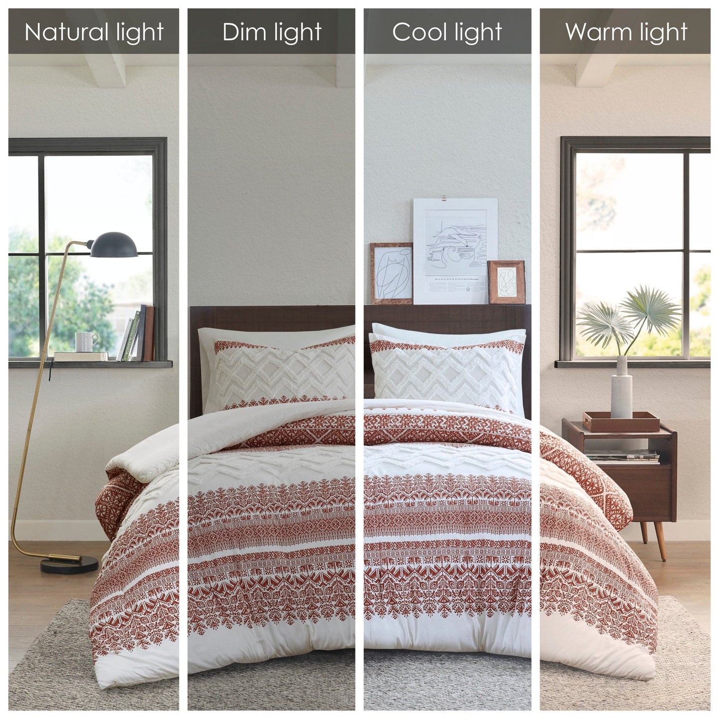 Set copripiumino INK+IVY Mila 3 pezzi in cotone con trapuntatura in ciniglia