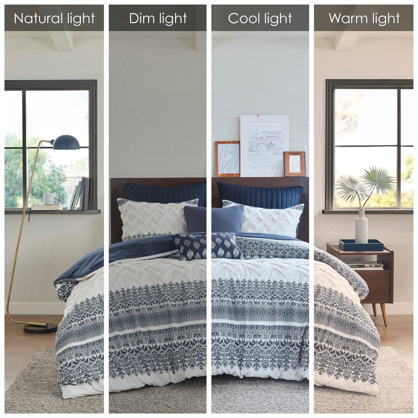 Set copripiumino INK+IVY Mila 3 pezzi in cotone con trapuntatura in ciniglia