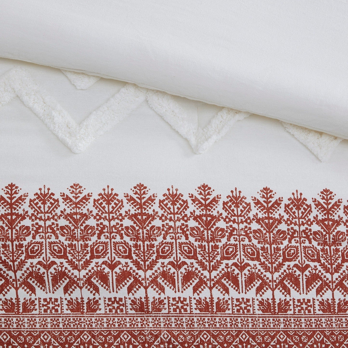 Set copripiumino INK+IVY Mila 3 pezzi in cotone con trapuntatura in ciniglia