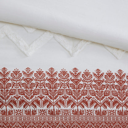 Set copripiumino INK+IVY Mila 3 pezzi in cotone con trapuntatura in ciniglia