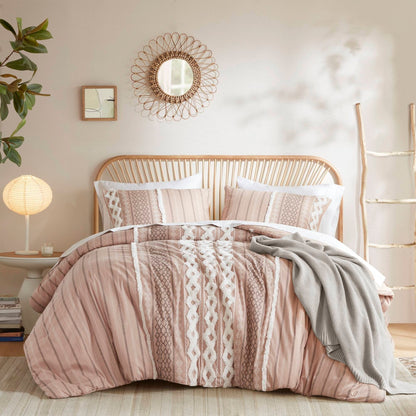 Set copripiumino stampato in cotone Imani INK+IVY con ciniglia