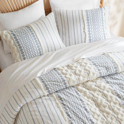 Set copripiumino stampato in cotone Imani INK+IVY con ciniglia