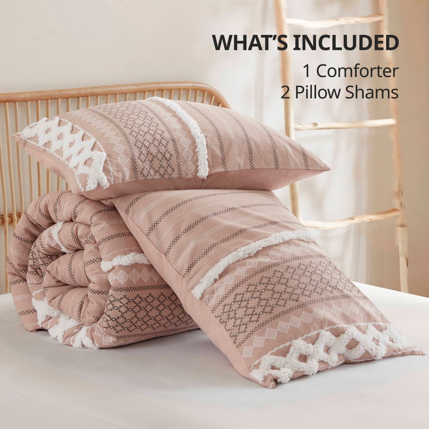 Set copripiumino stampato in cotone Imani INK+IVY con ciniglia