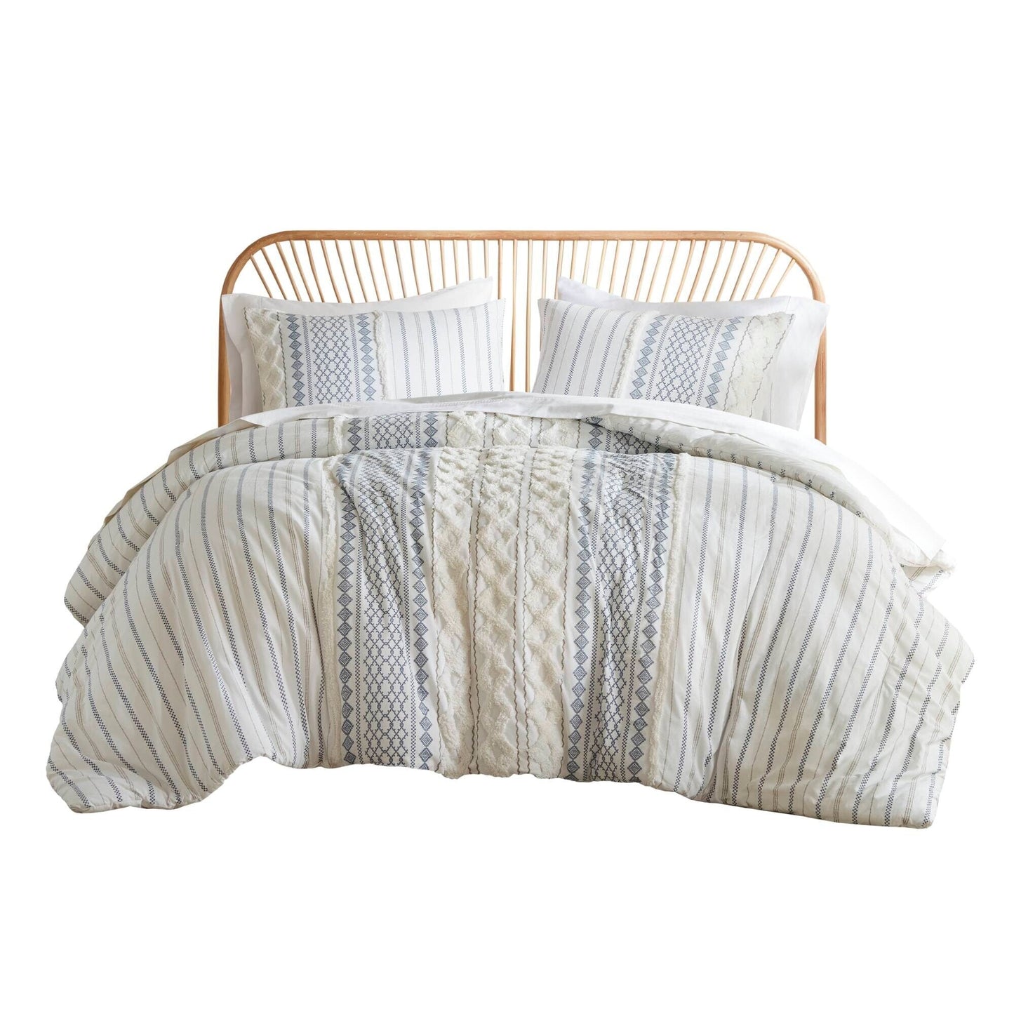 Set copripiumino stampato in cotone Imani INK+IVY con ciniglia