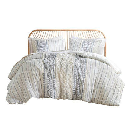 Set copripiumino stampato in cotone Imani INK+IVY con ciniglia