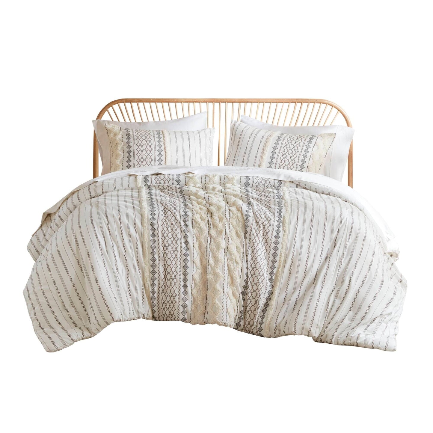 Set copripiumino stampato in cotone Imani INK+IVY con ciniglia