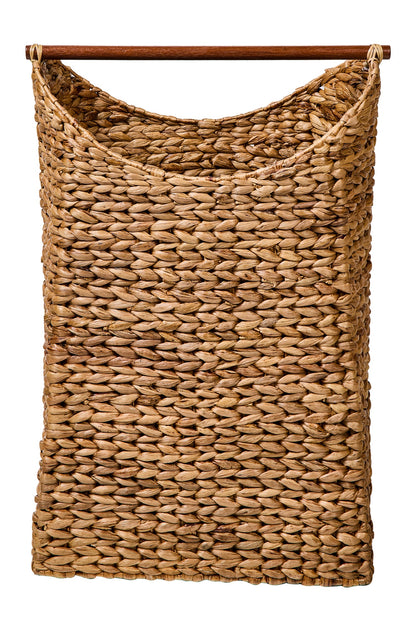 Intrecci - Cesta Lavanderia Con Manico In Legno Intreccio A Treccia