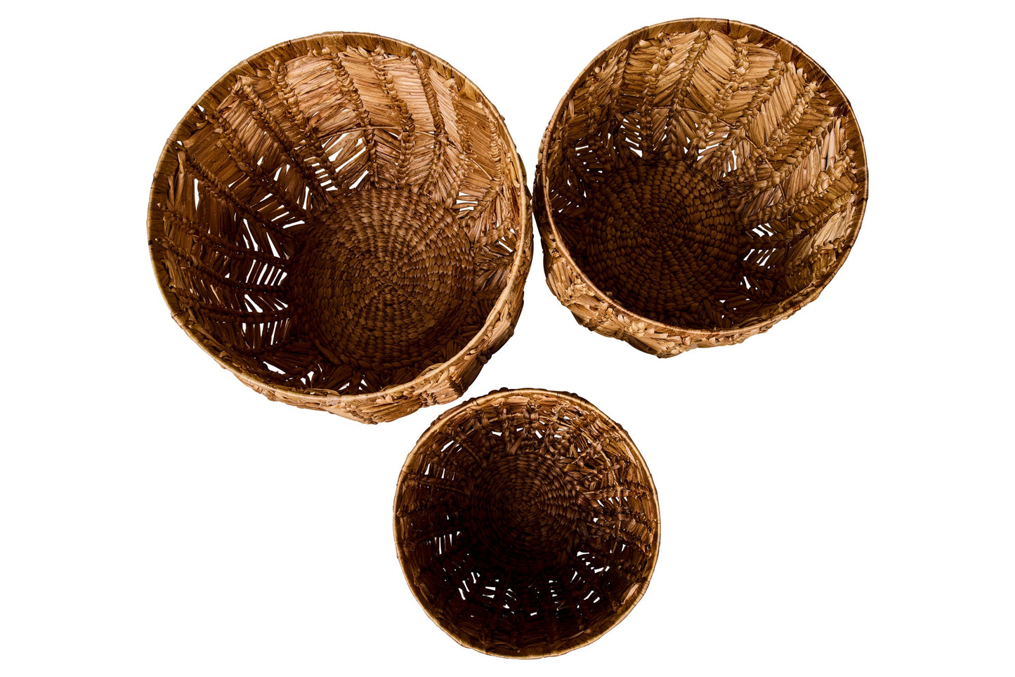 Intrecci - Ceste Porta Piante Set 1/3 Intreccio Lisca Di Pesce