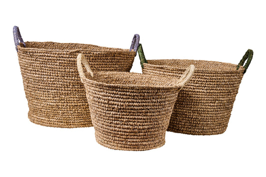 Intrecci - Ceste Set 1/3 Manici Colori Assortiti Intreccio Uncinet