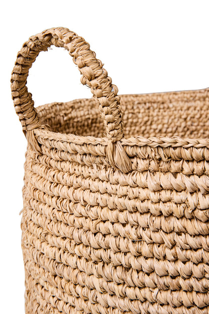 Intrecci - Cesta Con Manici Intreccio Uncinetto