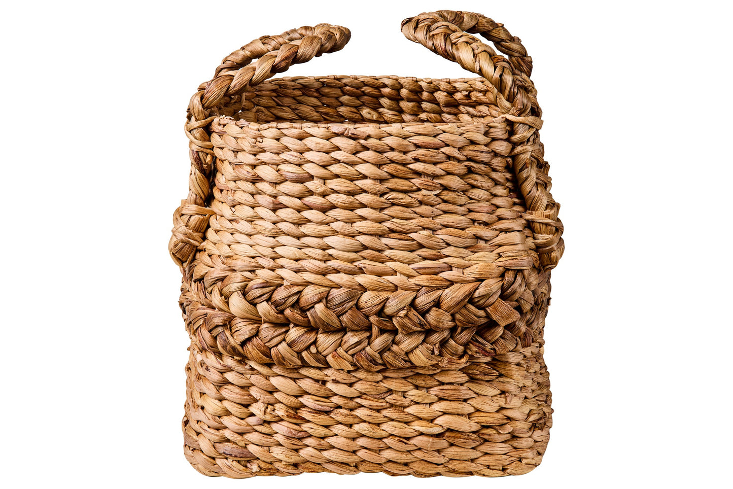 Intrecci - Cesta Con Manici Base Quadrata Bordo Treccia