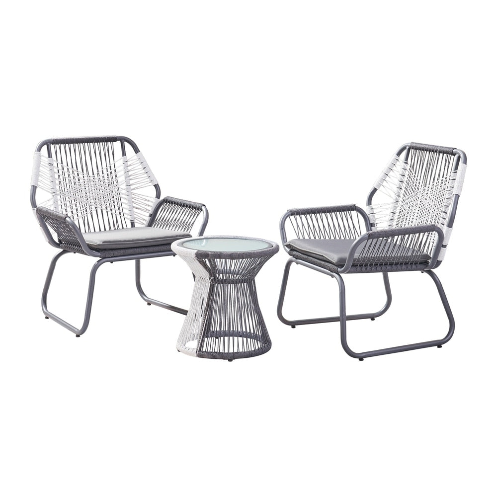 Set da salotto intrecciato da 3 pezzi Idaho Outdoor di Christopher Knight Home