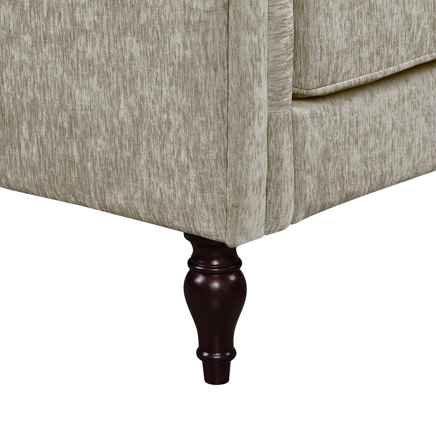 Divano tradizionale con braccioli arrotolati e rivestimento in ciniglia Igny di Furniture of America