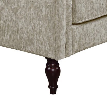 Divano tradizionale con braccioli arrotolati e rivestimento in ciniglia Igny di Furniture of America