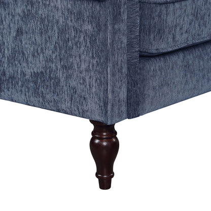 Divano tradizionale con braccioli arrotolati e rivestimento in ciniglia Igny di Furniture of America