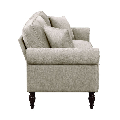 Divano tradizionale con braccioli arrotolati e rivestimento in ciniglia Igny di Furniture of America