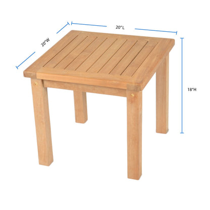 Set di 3 poltrone da club in teak indonesiano con cuscini Sunbrella