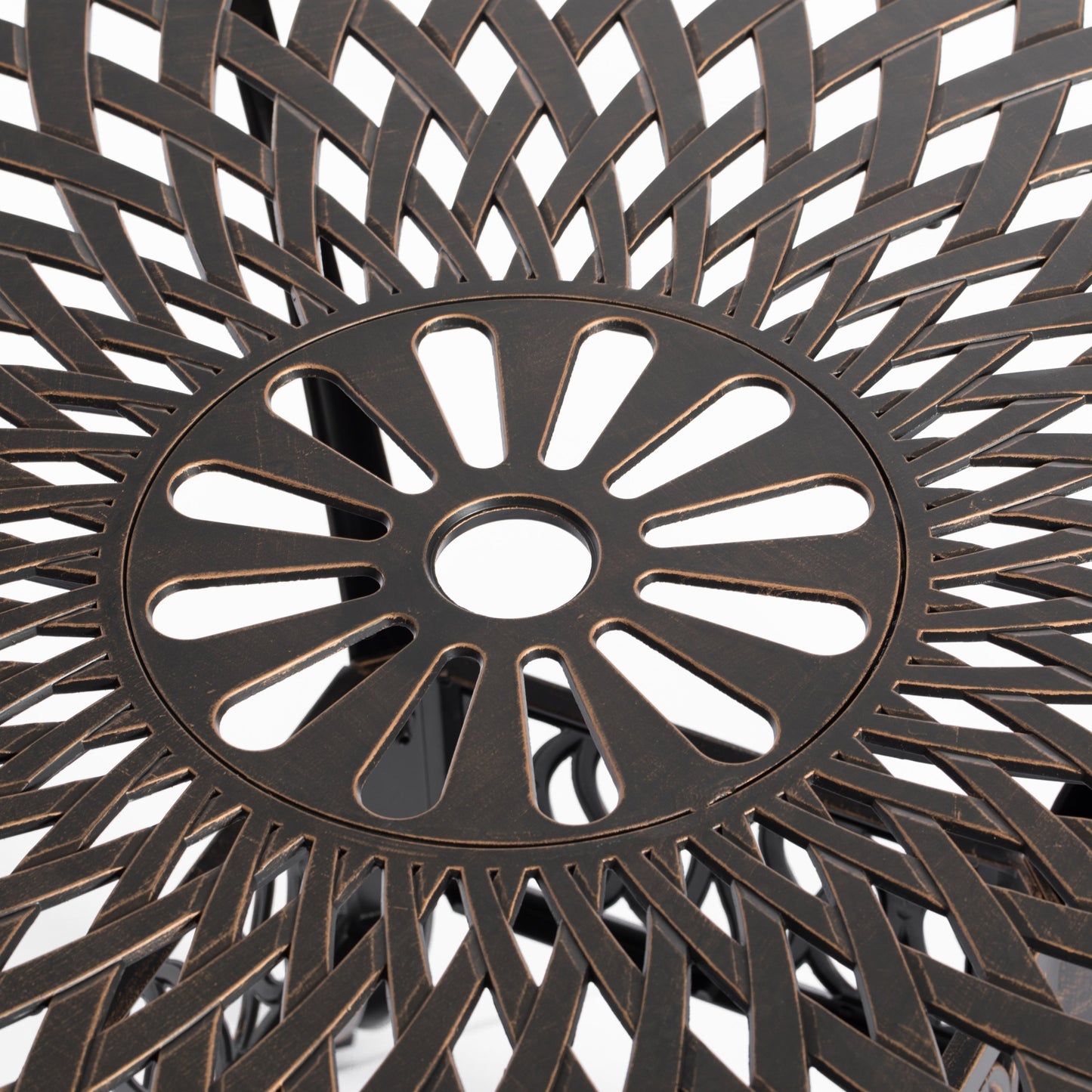 Set da pranzo da bistrot per interni ed esterni in alluminio pressofuso.