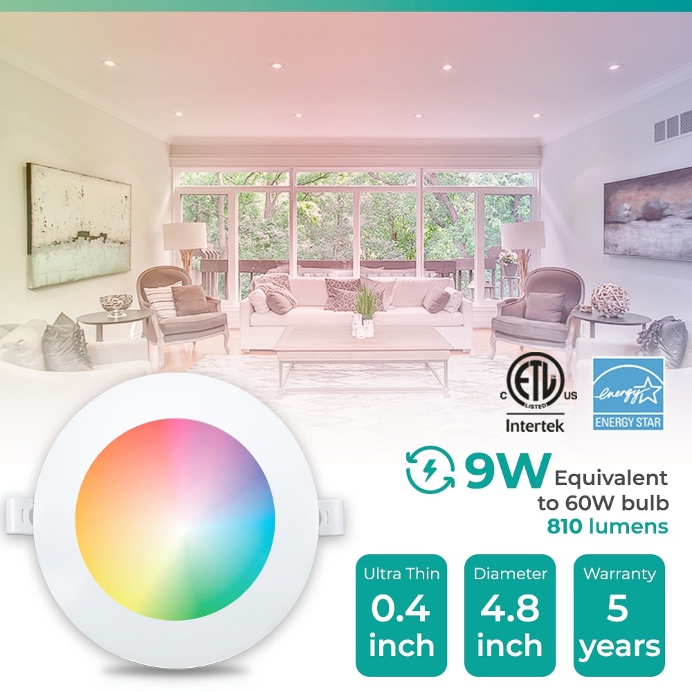 Infibrite 4 pollici Wifi Smart Ultra-Slim LED Faretto da incasso a soffitto 9W 810LM Dimmerabile Retrofit con scatola di giunzione