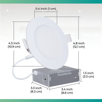 Infibrite 4 pollici Wifi Smart Ultra-Slim LED Faretto da incasso a soffitto 9W 810LM Dimmerabile Retrofit con scatola di giunzione
