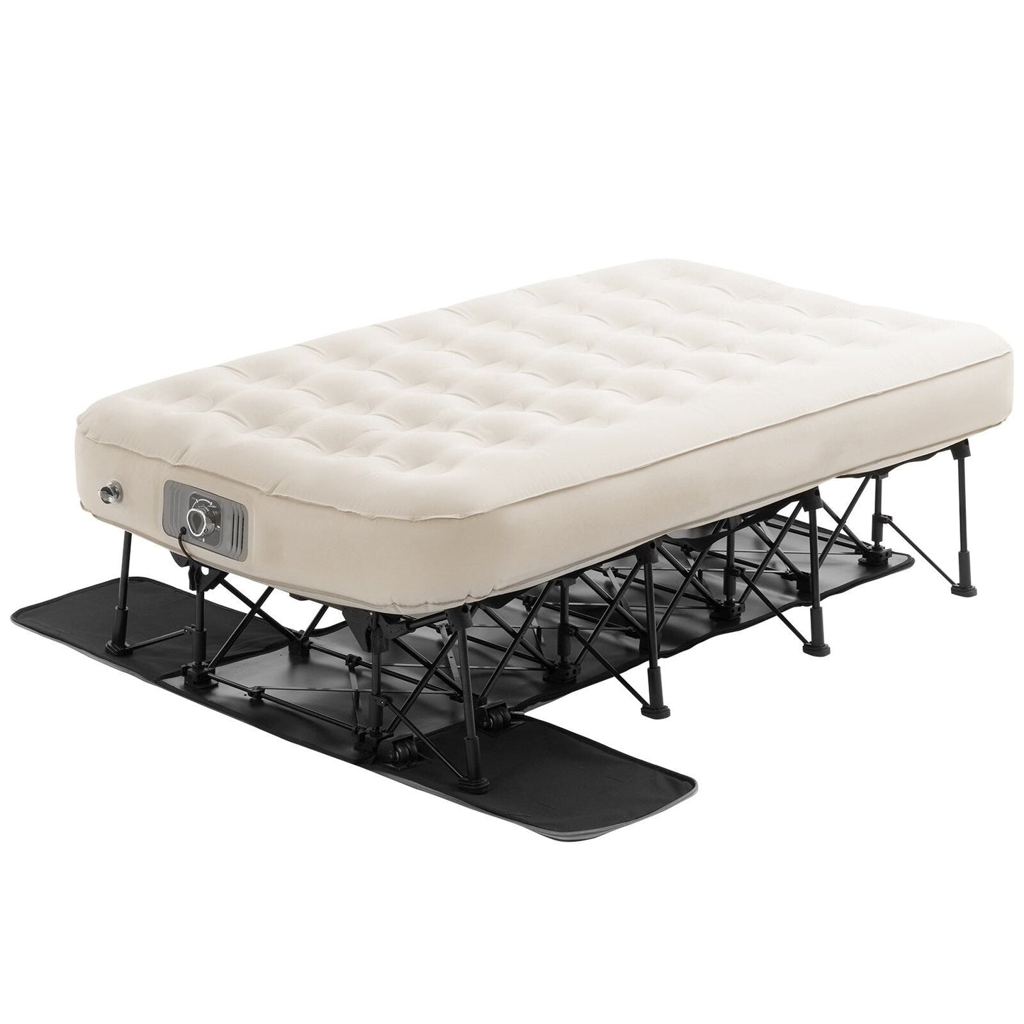 Materasso gonfiabile con telaio e pompa per campeggio o uso degli ospiti