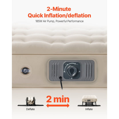 Materasso gonfiabile con telaio e pompa per campeggio o uso degli ospiti