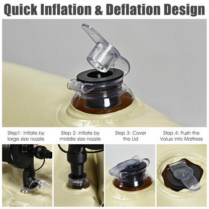 Materasso gonfiabile per auto Camel con gonfiaggio rapido e superficie floccata impermeabile per campeggio e viaggio