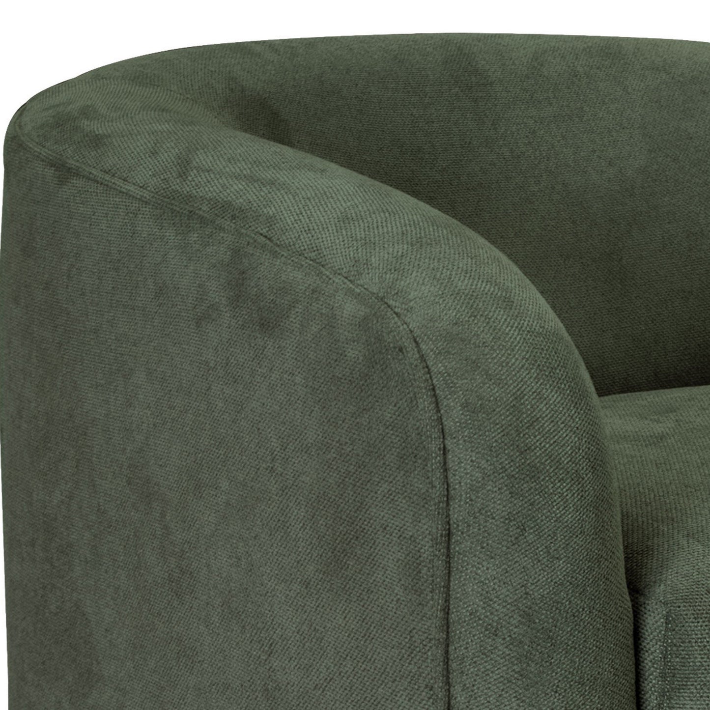 Divano Ino, poliestere verde oliva, cuscini in schiuma, legno di pino massello, 88 pollici