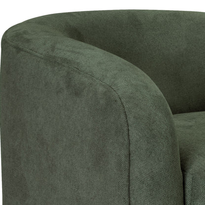 Divano Ino, poliestere verde oliva, cuscini in schiuma, legno di pino massello, 88 pollici