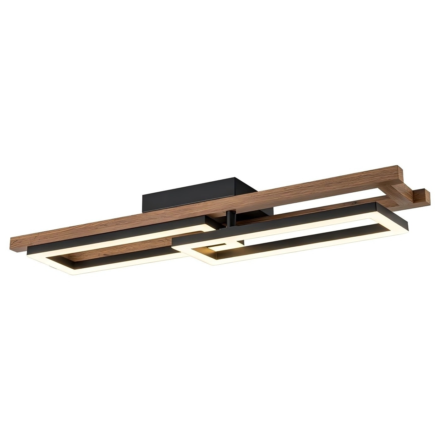 Lampada da soffitto semi-incassata a LED rettangolare in legno integrata per corridoio e ingresso