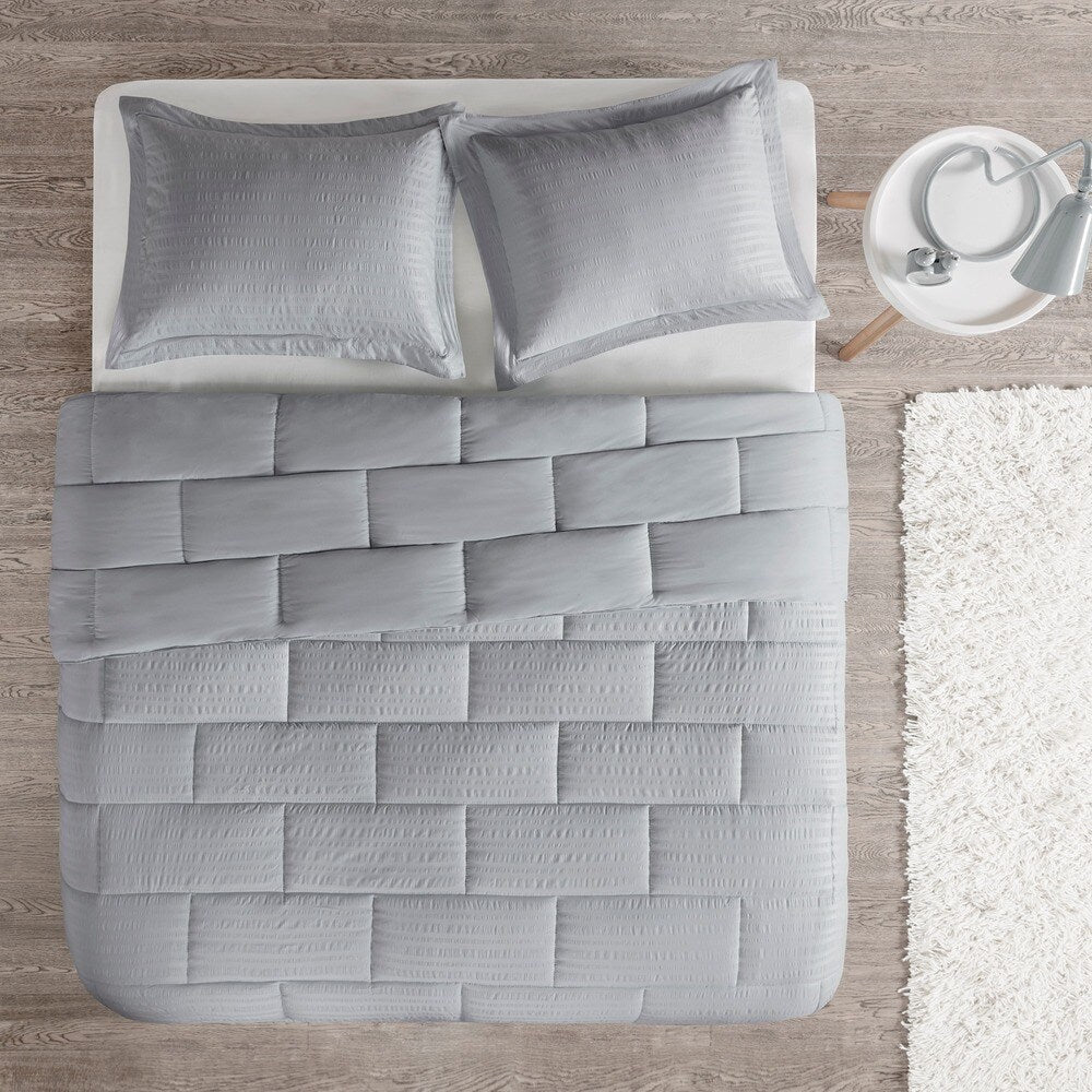 Set di piumoni alternativi in ​​seersucker Ava di Intelligent Design