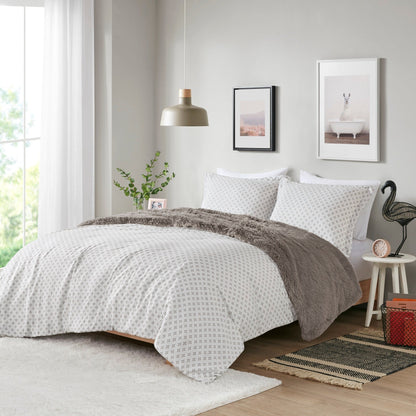 Set copripiumino reversibile in pelliccia pelosa Effie di Intelligent Design