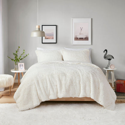 Set copripiumino reversibile in pelliccia pelosa Effie di Intelligent Design