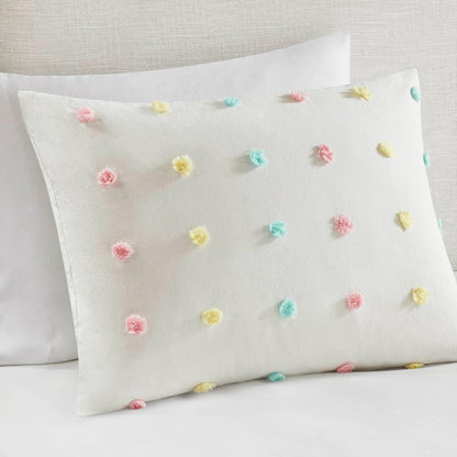 Set trapunta in cotone jacquard con pompon Ensley di Intelligent Design Kids e cuscini